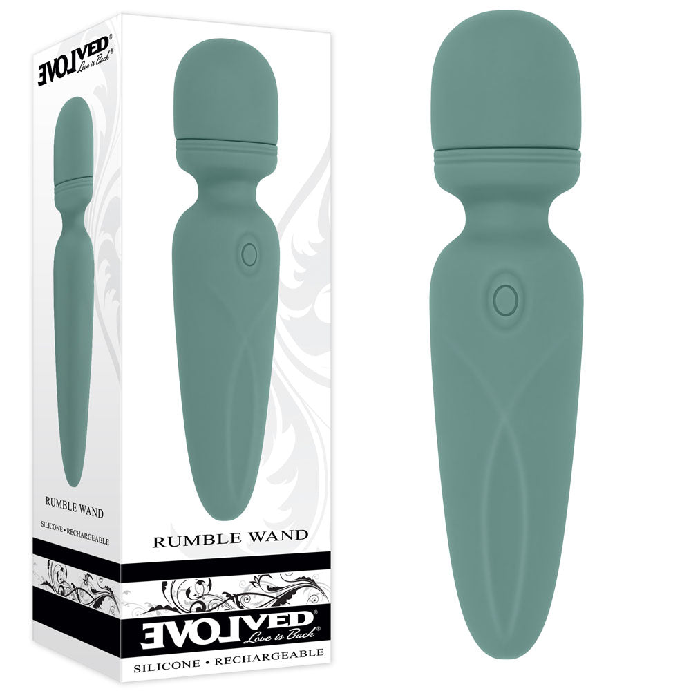 Evolved Rumble Wand Olive Green USB Rechargeable Mini Massager
