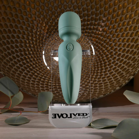 Evolved Rumble Wand Olive Green USB Rechargeable Mini Massager