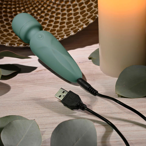 Evolved Rumble Wand Olive Green USB Rechargeable Mini Massager