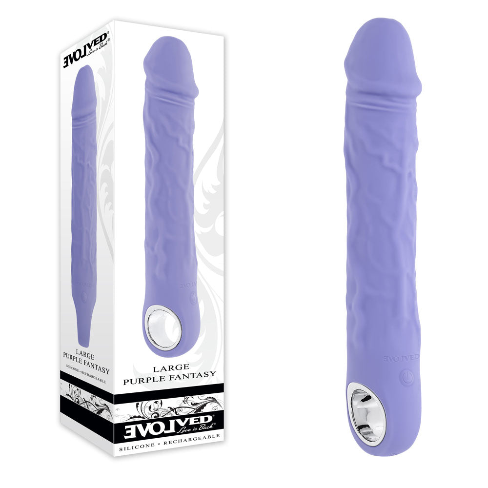 Evolved Large Fantasy USB Rechargeable 21.8 cm Multi-Speed Vibrator Purple VIBRATORS