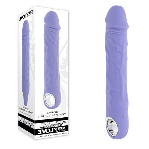 Evolved Large Fantasy USB Rechargeable 21.8 cm Multi-Speed Vibrator Purple VIBRATORS