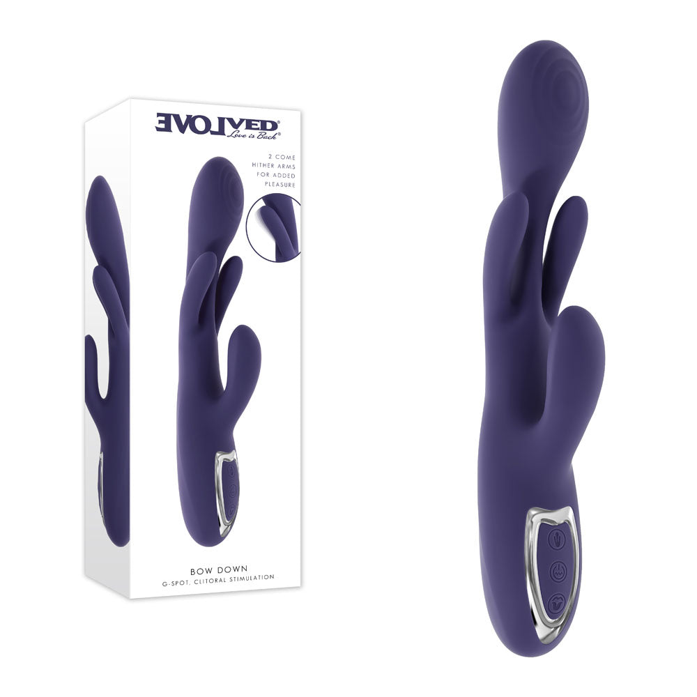 Evolved Bow Down – USB Rechargeable Rabbit Vibrator Purple > Vibrators > Ladies > Rabbit Multi Main image