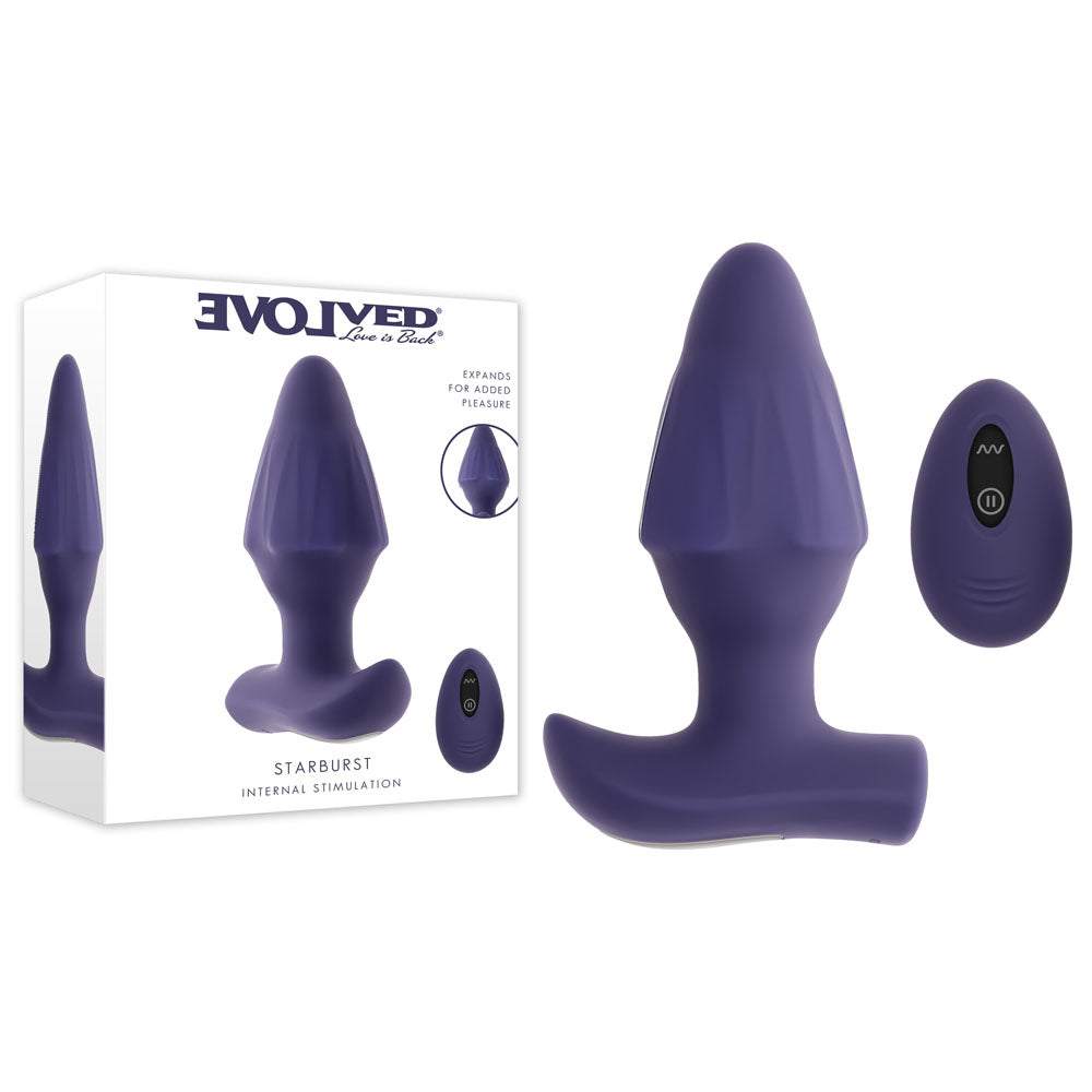 Evolved Starburst – Expandable Rechargeable Vibrating Butt Plug Purple > Anal Range > Vibrating Butt Plugs