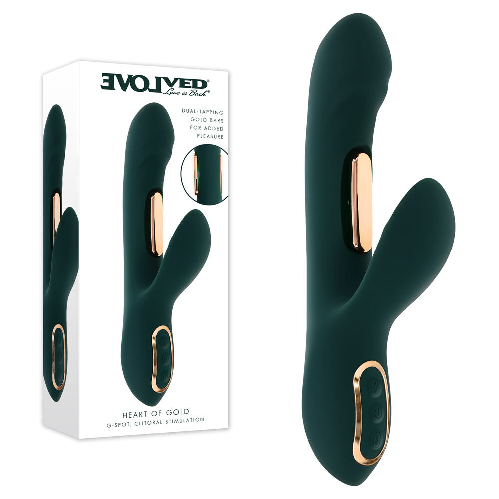 Evolved Heart of Gold – USB Rechargeable Rabbit Vibrator Green > Vibrators > Ladies > Rabbit Main image