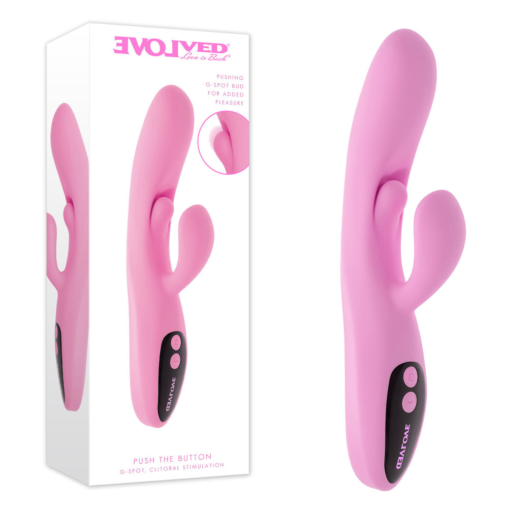 Evolved Push The Button – USB Rechargeable 23.5 cm Rabbit Vibrator Pink > Vibrators > Ladies > Rabbit