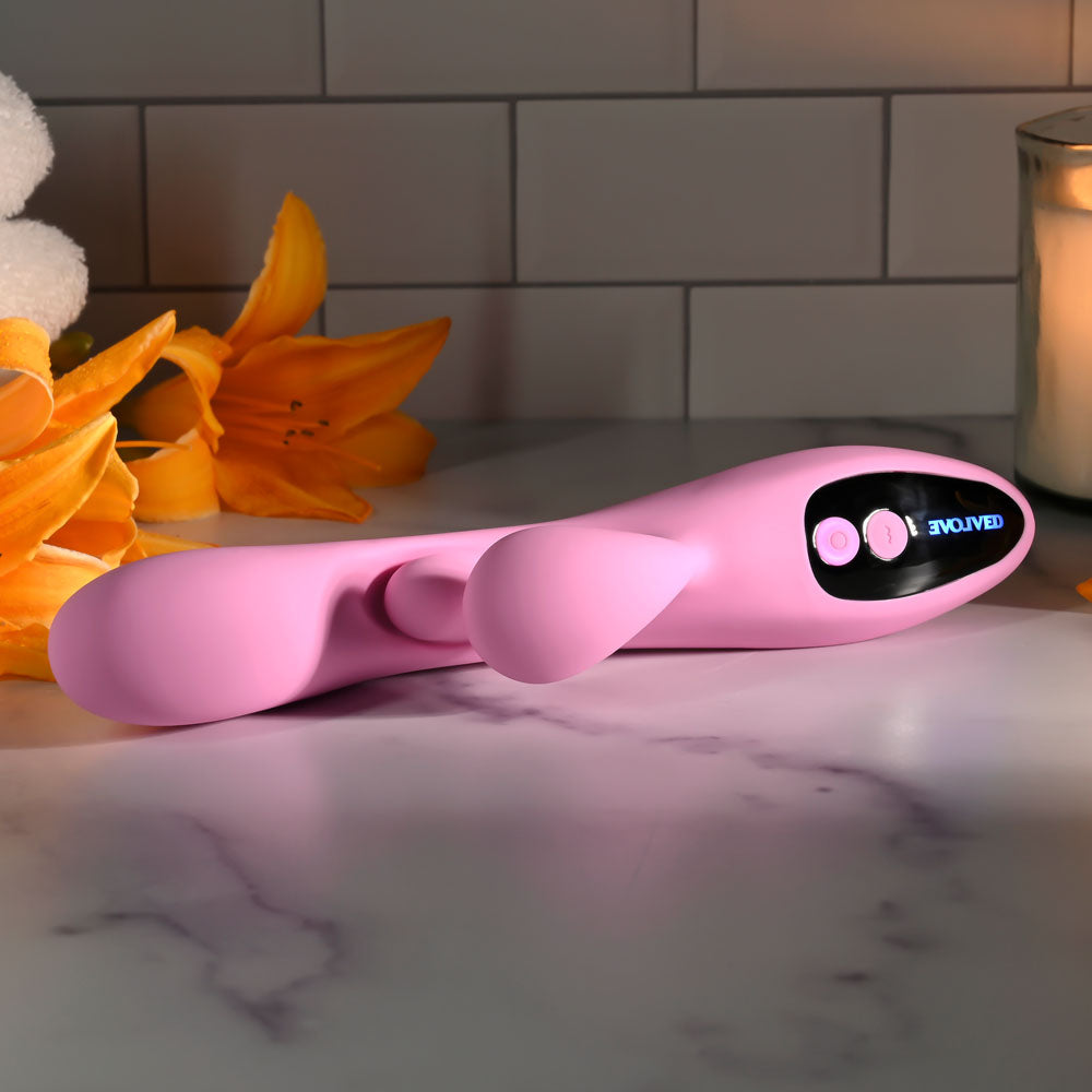 Evolved Push The Button – USB Rechargeable 23.5 cm Rabbit Vibrator > Vibrators > Ladies > Rabbit