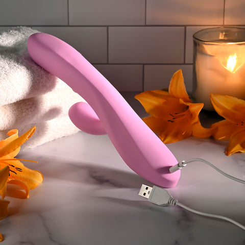 Evolved Push The Button – USB Rechargeable 23.5 cm Rabbit Vibrator > Vibrators > Ladies > Rabbit
