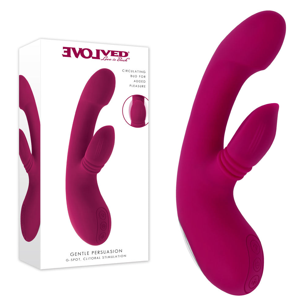 Evolved GENTLE PERSUASION - 20 cm USB Rechargeable Rabbit Vibrator Pink > Vibrators > Ladies > Rabbit