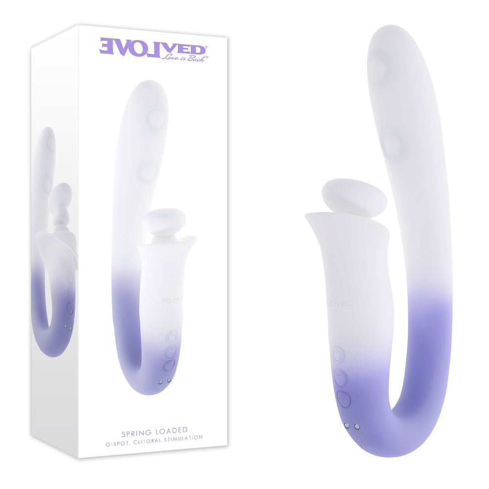 Evolved Spring Loaded (Purple) – USB Rechargeable 23cm Multi-Tapping Vibrator White > Vibrators > Ladies > Clitoral Vibrators and Stimulators