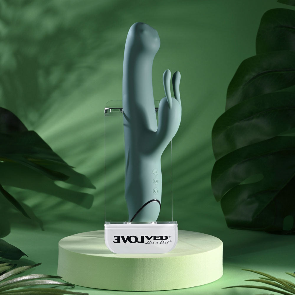 Evolved SATIN SWIRL -  23 cm USB Rechargeable Rabbit Vibrator with Swirling Head Secondary image