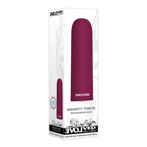 Evolved Mighty Thick Burgundy 9 cm USB Rechargeable Bullet Vibrator BULLETS