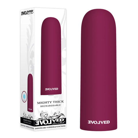 Evolved Mighty Thick Burgundy 9 cm USB Rechargeable Bullet Vibrator Red BULLETS