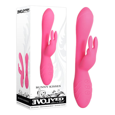 Evolved Bunny Kisses 20 Centimeter Rabbit Vibrator Pink > Vibrators > Ladies > Rabbit