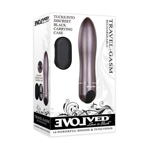 Evolved Travel-Gasm Gray 9 cm USB Rechargeable Bullet with Case BULLETS