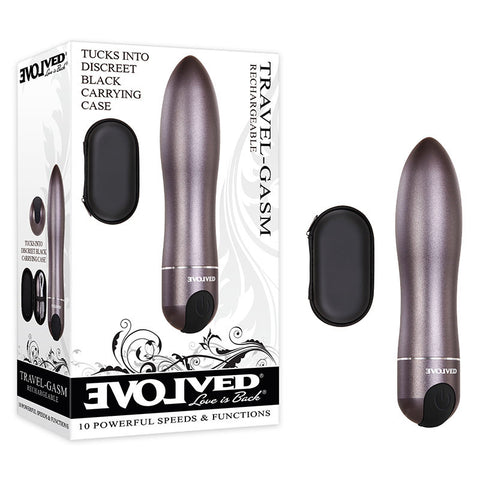 Evolved Travel-Gasm Gray 9 cm USB Rechargeable Bullet with Case Grey BULLETS
