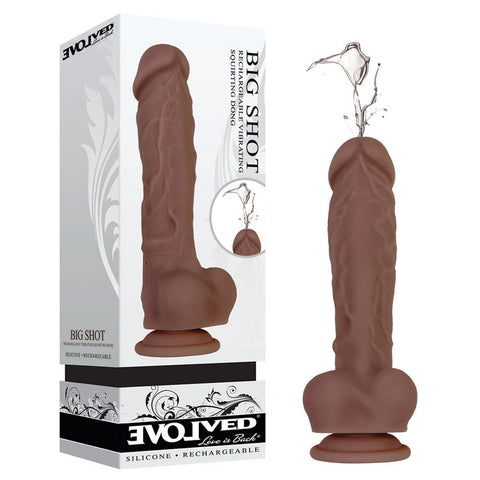 Evolved Big Shot 20.3 Centimeter USB Rechargeable Squirting Dong Brown Dongs Squirting