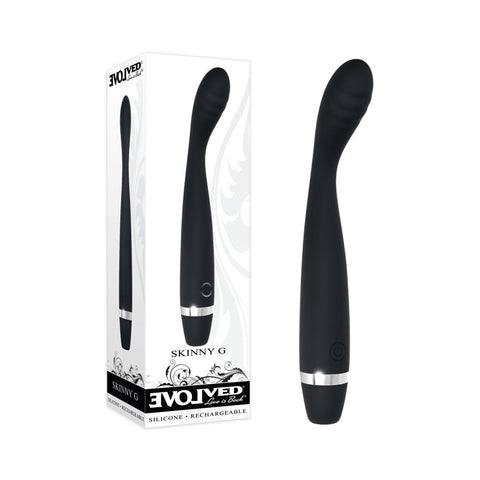 Evolved Skinny G – USB Rechargeable Slim 17.8 cm Vibrator Black > Sex Toys For Ladies > G-Spot Vibrators