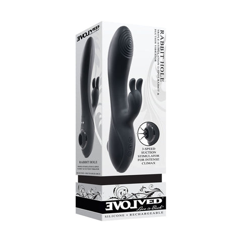 Evolved Rabbit Hole 21.2 Centimeter Rabbit Vibrator Black > Vibrators > Ladies > Rabbit