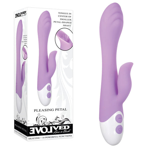 Evolved PLEASING PETAL Lilac 19.7 cm USB Rabbit Vibrator Purple VIBRATORS-RABBIT