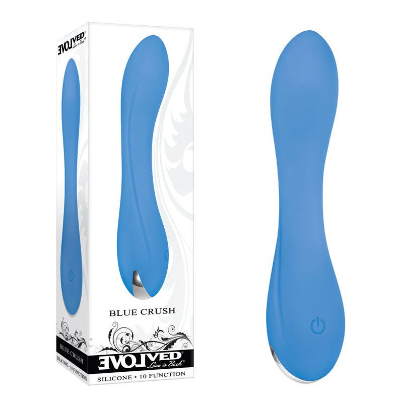 Evolved Crush 12 Centimeter USB Rechargeable Mini Vibrator Blue VIBRATORS
