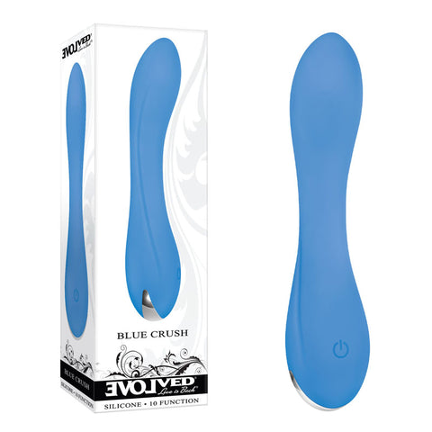 Evolved Crush 12 Centimeter USB Rechargeable Mini Vibrator Blue VIBRATORS