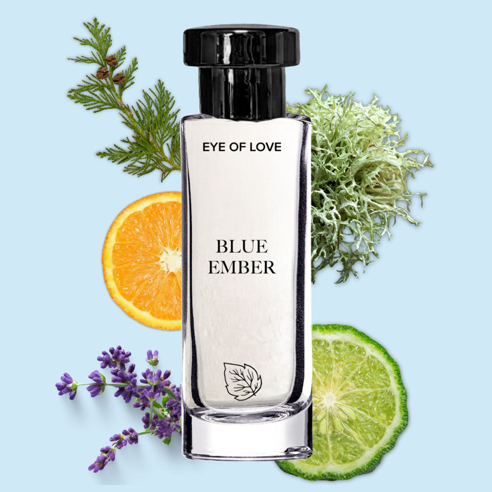 Eye of Love Love in Bloom Blue Ember Pheromone Cologne for Men 30ml Citrus and Cedar Scented Attraction Spray Fragrance Mist
