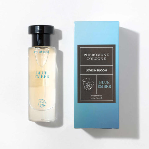 Eye of Love Love in Bloom Blue Ember Pheromone Cologne for Men 30ml Citrus and Cedar Scented Attraction Spray Fragrance Mist