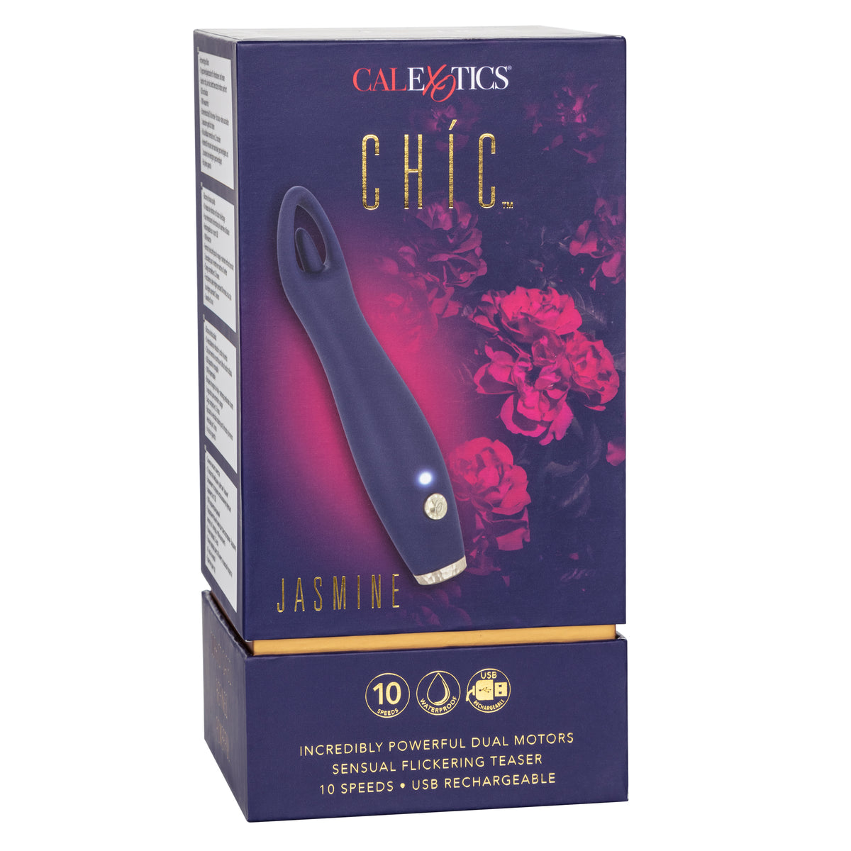 Chic Jasmine Navy Blue 6.25 Inch Dual Motor Silicone Vibrator with 10 Speeds and Rechargeable > Vibrators > Standard Vibrators