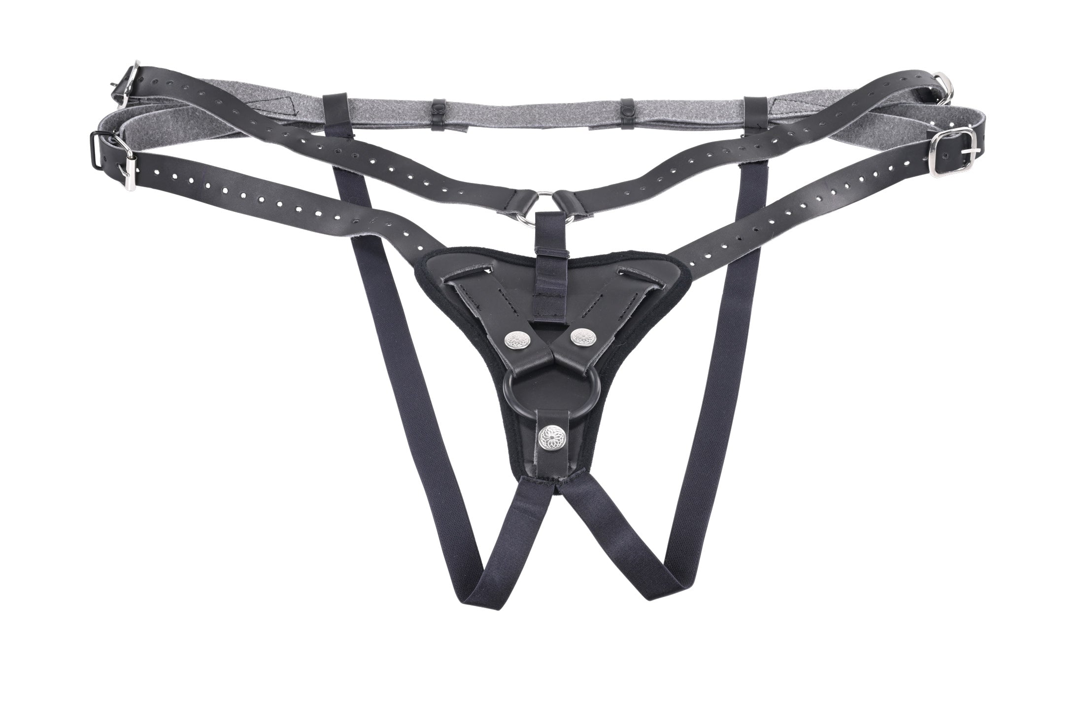 Sportsheets Aurora High Waisted Strap-On Harness (Black) Adjustable Up to 60 Inch Hips - Strap-On Harness > Dildos > Strap On Harnesses