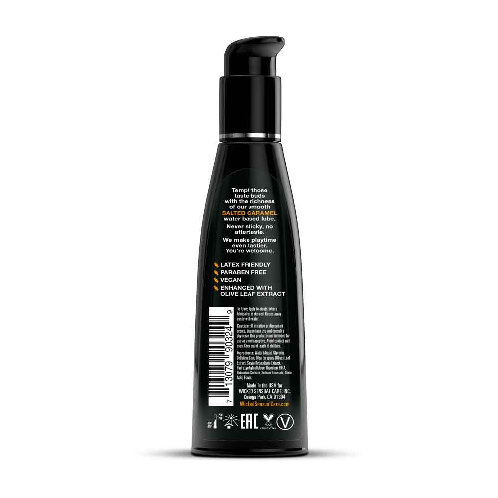 Wicked Aqua Salted Caramel Lubricant 120ml (4 oz) Bottle > Lube > Flavoured