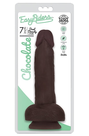 Easy Riders 7 Inch Slim Bioskin Dong With Balls Chocolate > Dildos > Slim Dildos Main image