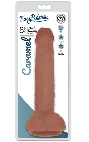 Easy Riders 8 Inch Slim Bioskin Dong With Balls Caramel > Dildos > Slim Dildos Main image