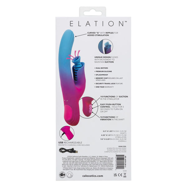 Elation Dual Stimulator with Suction Vibrator for Intimate Use VIBRATORS-RABBIT