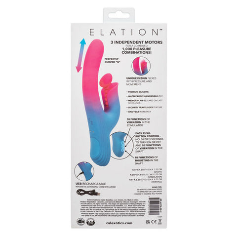 Elation Thrusting Dual Stimulator Rabbit Style Vibrator Toy VIBRATORS-RABBIT-MULTI