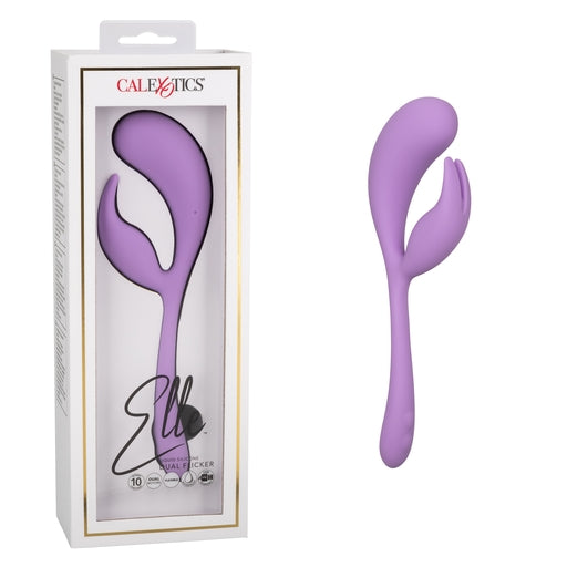 Elle Liquid Silicone Dual Flicker Vibrator in Purple with 10 Vibration Functions and Rechargeable > Vibrators > Ladies > Rabbit Main image