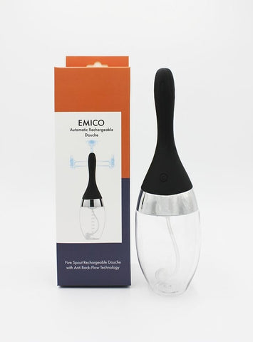 Emico Automatic Douche with Five Spouts and Anti Back-Flow Technology in Black and Clear Douches