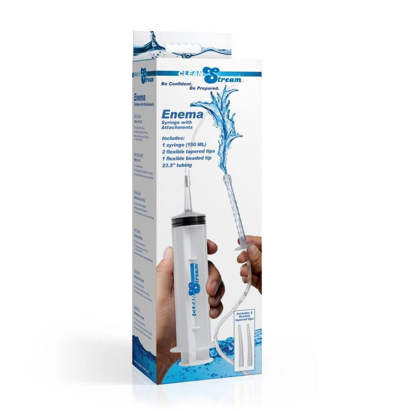 Enema Syringe With Attachments For Comfortable Cleansing Clear Douches