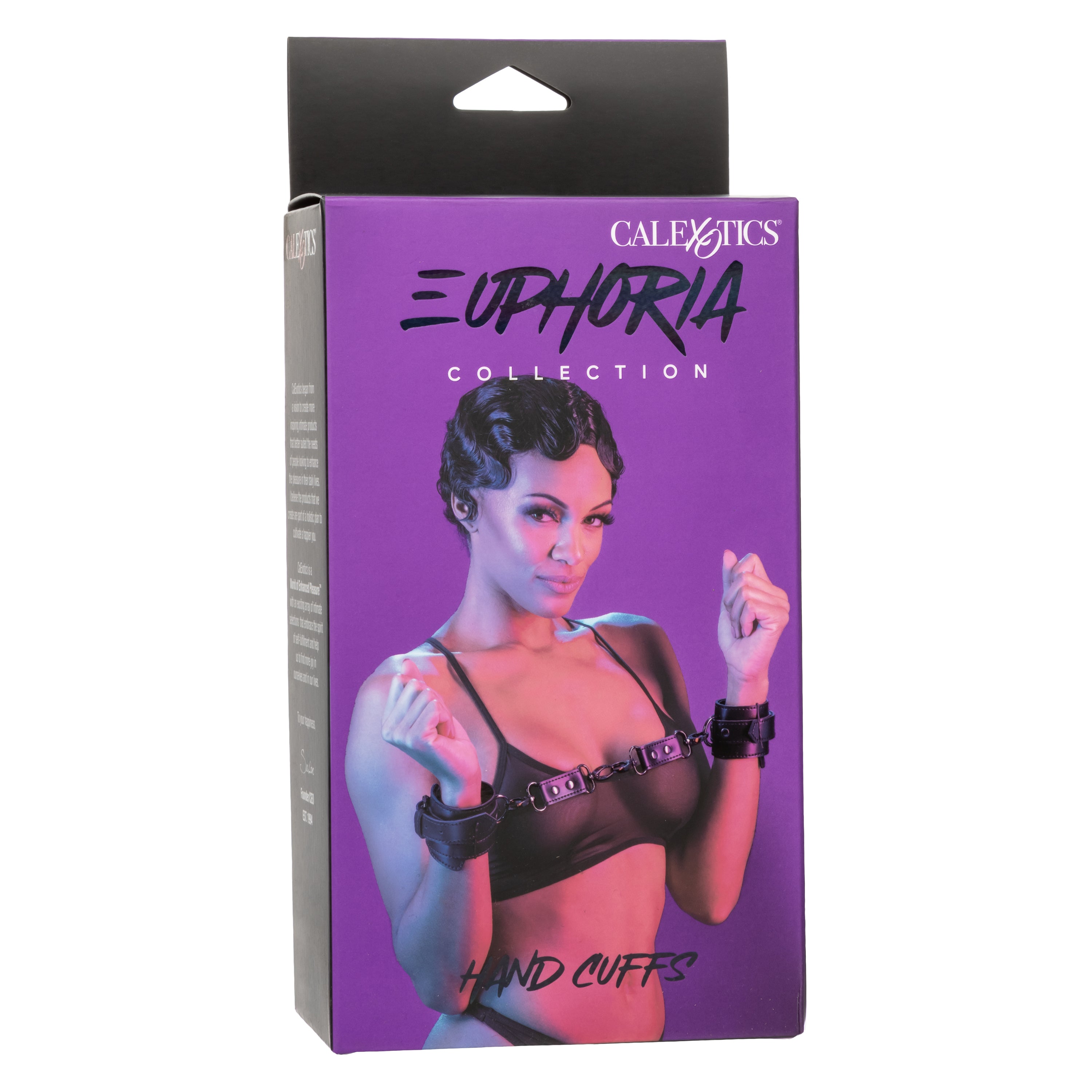 Euphoria Collection Black Adjustable Hand Cuffs with Velvet Interior and Vegan Leather Exterior > Bondage Gear > Restraints