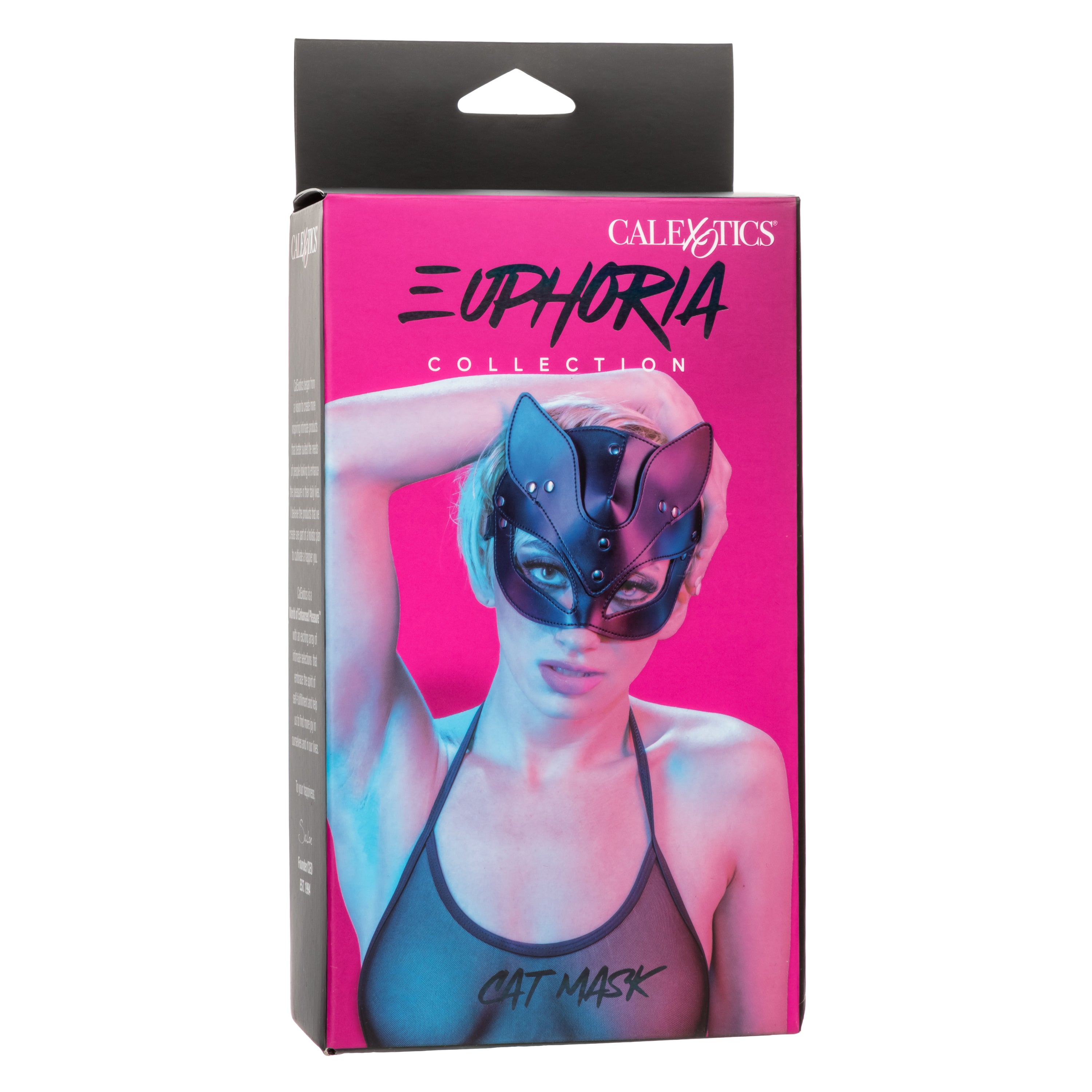 Euphoria Collection Black Cat Mask (Black) – Velvet Interior Adjustable Buckle Mask Secondary image