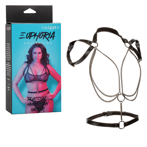 Euphoria Collection Plus Size Multi Chain Halter Harness with Vegan Leather and Velvet Interior > Clothes > Womens Harnesses Main image