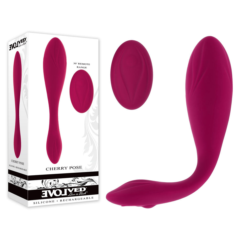 Evolved Cherry Pose Flexible Vibrator With Remote > Sex Toys > Couples Toys Main image