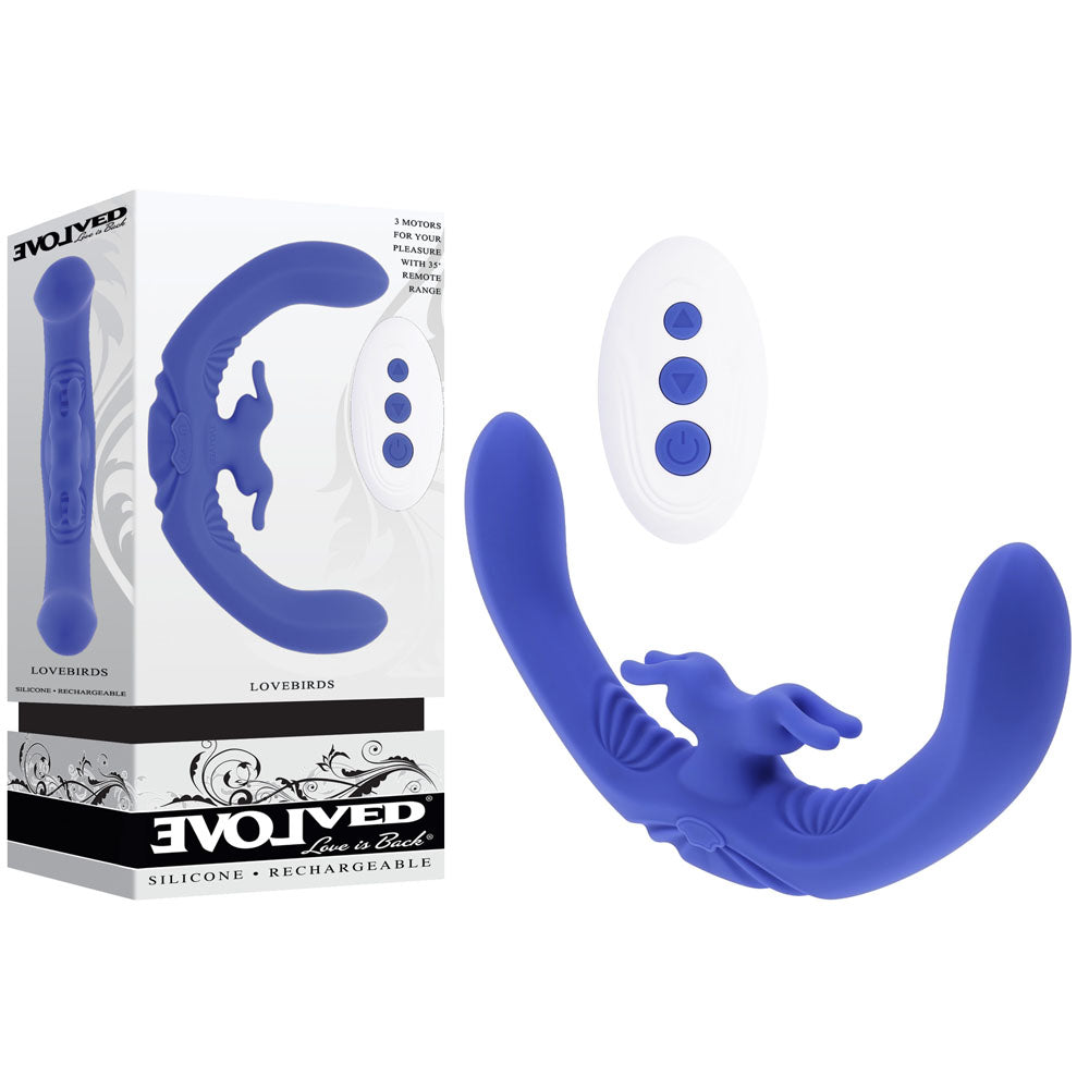 Evolved Lovebirds Double-Ended Rabbit Vibrator with Remote > Vibrators > Ladies > Rabbit Main image