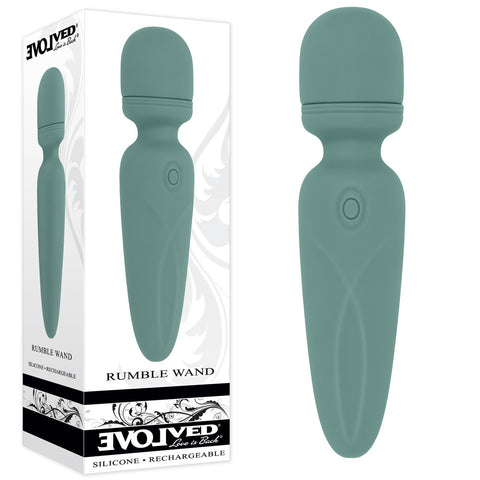 Evolved Rumble Wand Olive Green USB Rechargeable Mini Massager Green VIBRATORS