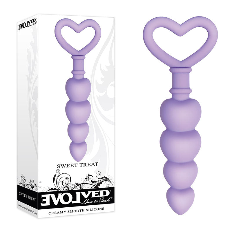 Evolved Sweet Treat 11.5 cm Beaded Silicone Butt Plug Purple Butt Plugs