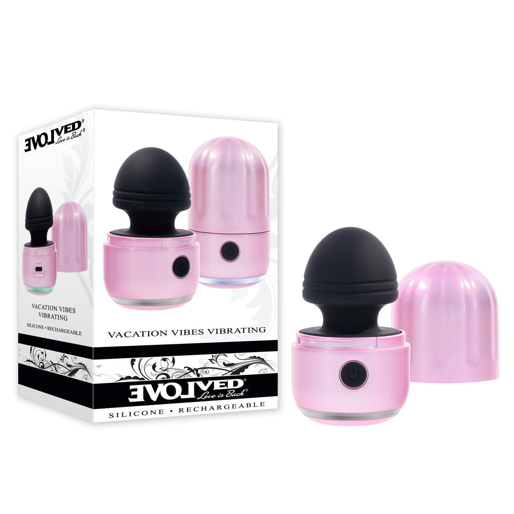 Evolved Vacation Vibes Vibrating Stimulator Black 8.5 cm Rechargeable Pink STIMULATORS