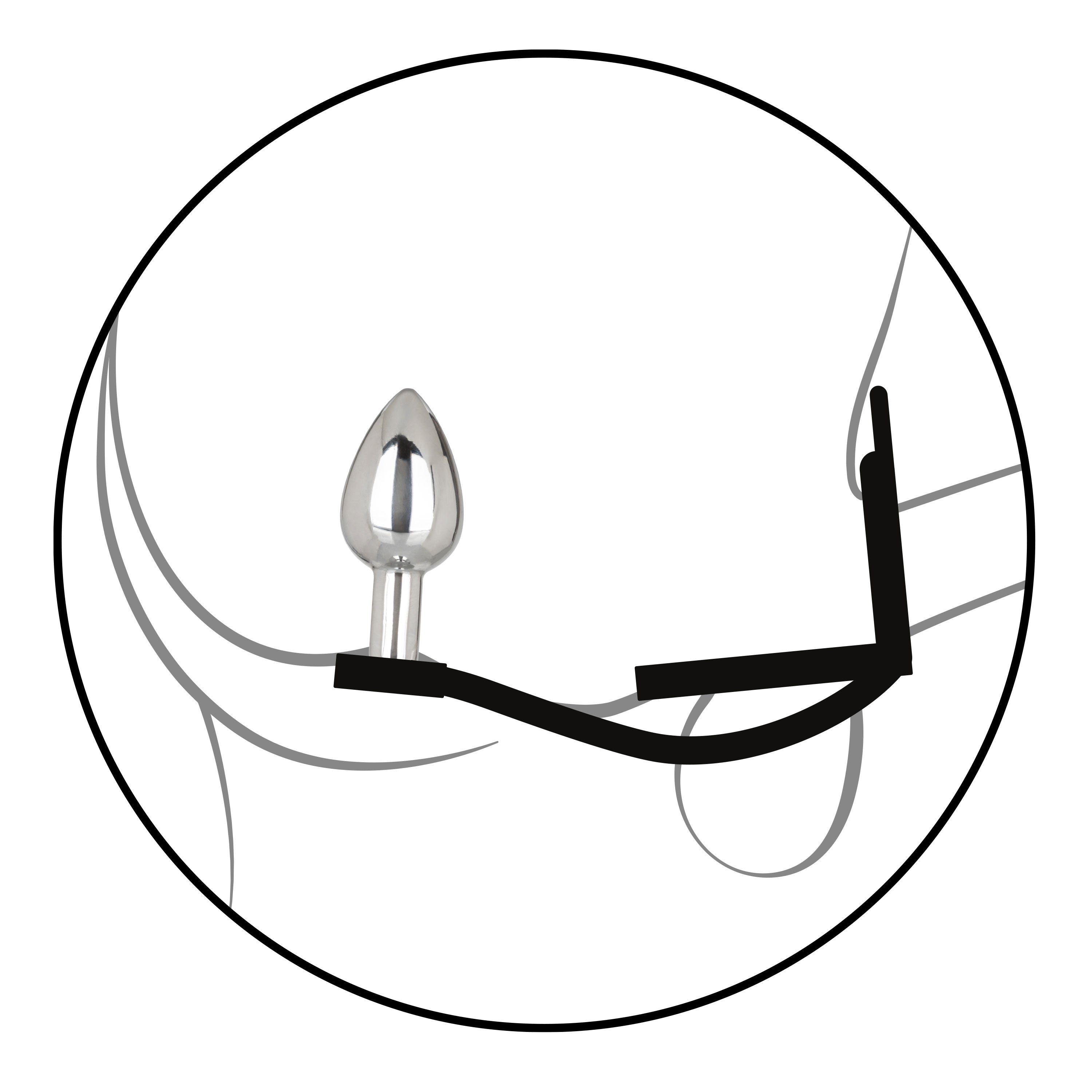 Star Fucker Mini Plug Black Silicone Dual Enhancer with Metal Probe and Sparkling Gem Base > Anal Range > Prostate Plugs