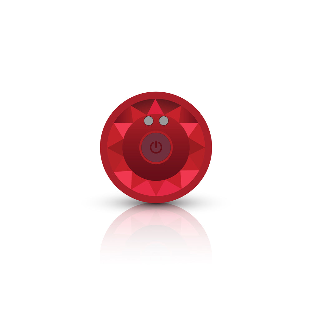 Cheeky Charms Red Vibrating Metal Butt Plug Medium > Anal Range > Vibrating Butt Plugs