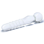 Glas 8 Inch Joystick Clear Glass Dildo Spiral and Bulbous Ends Hypoallergenic Sex Toy > Glass > Dildos