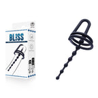 Bliss Urethral Plug with Glans Ring – Graduated Beads Urethral Plug Black > Sex Toys For Men > Sounding Rods