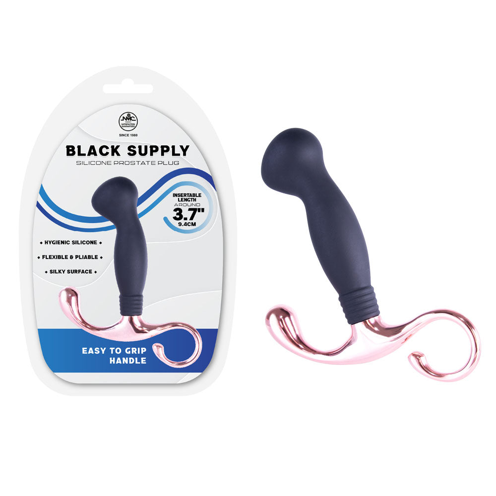 Black Supply Silicone Prostate Plug (Black) – 9.4 cm Prostate Plug > Anal Range > Prostate Plugs